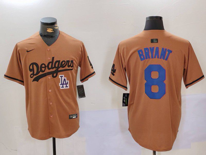 Men Los Angeles Dodgers #8 Bryant army green joint name 2024 Nike MLB Jersey style 1->->